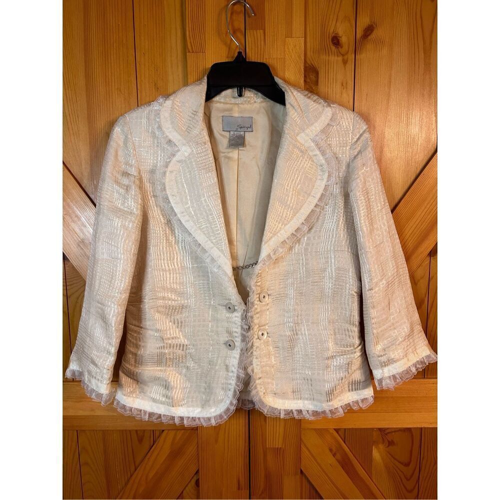 Spiegel pail yellow Button Up Coat Jacket Blazer Size 8 (4503)